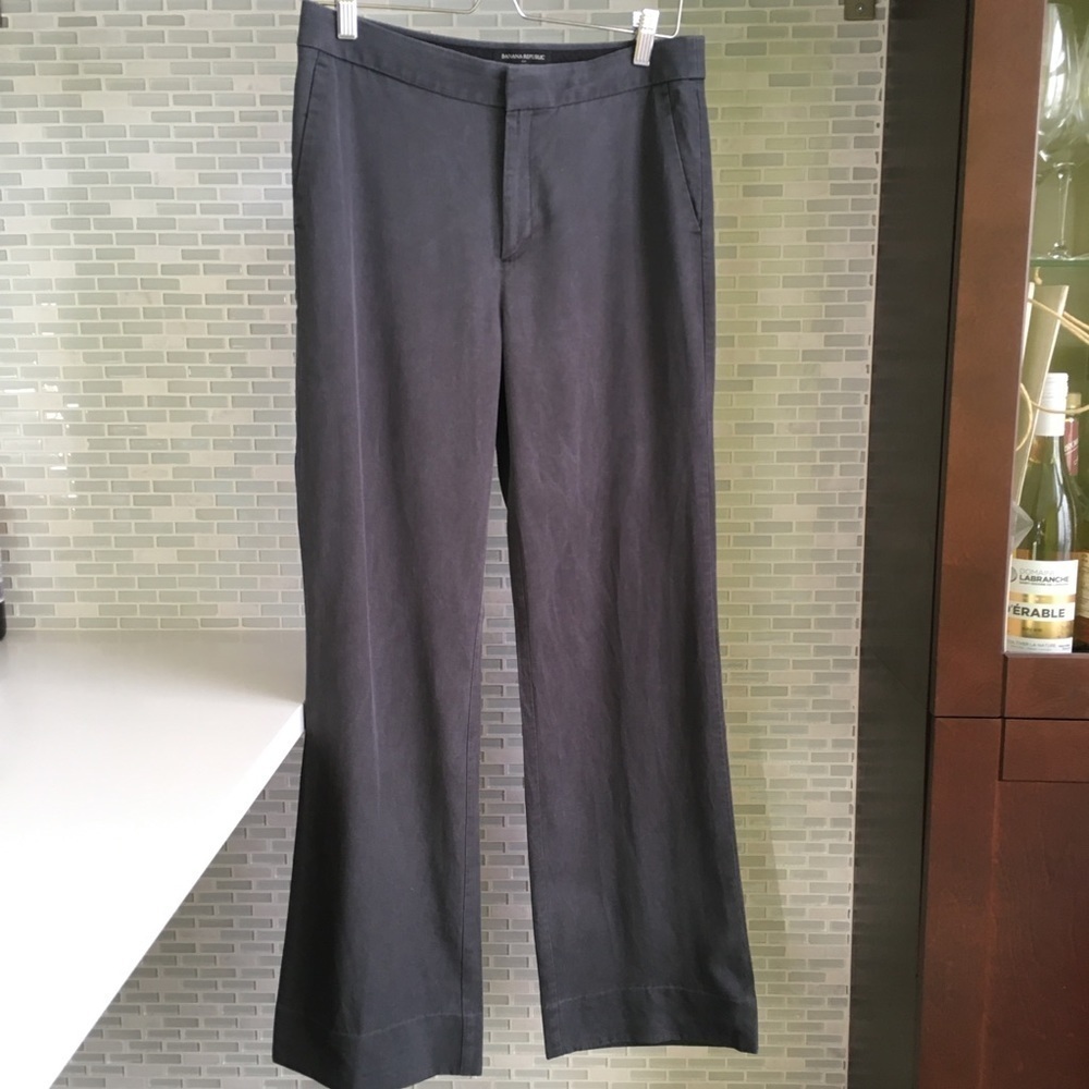 Banana Republic Grey High Waist Wide Leg Trousers